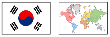 South Korean Flag and World Map _image from ABK