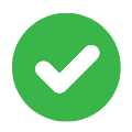 Green check mark indicating approval or correctness